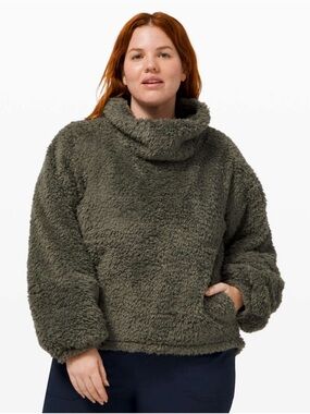 Lululemon Warm Restore Sherpa PulloverArmy Green XL/XXL